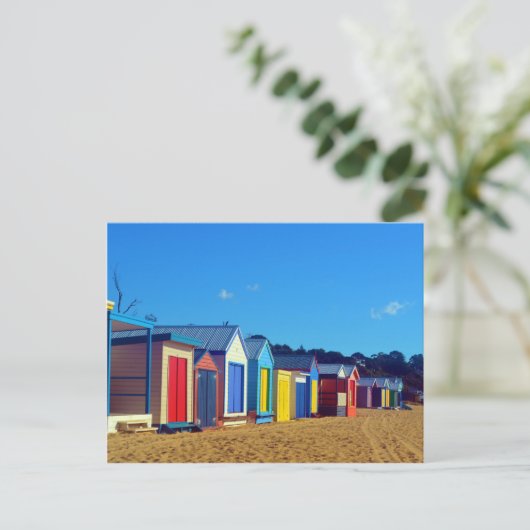 Beach Boxes Briefkaart (Staand voorkant)