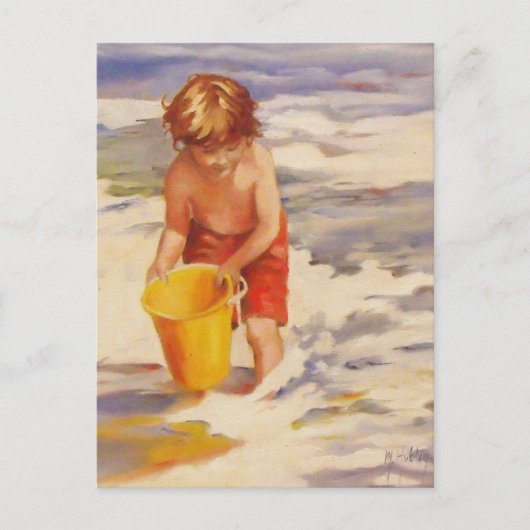 Beach Boy Child in oceaangolven Briefkaart (Voorkant)