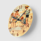  "Beach Boy Girl"-kunst Ronde Klok (Hoek)