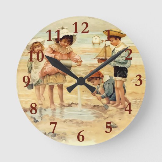  "Beach Boy Girl"-kunst Ronde Klok (Voorkant)