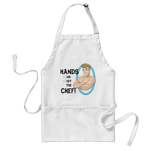 Beach Boy Surfer Kerel Cartoon Guy Chef Cook Standaard Schort (Voorkant)