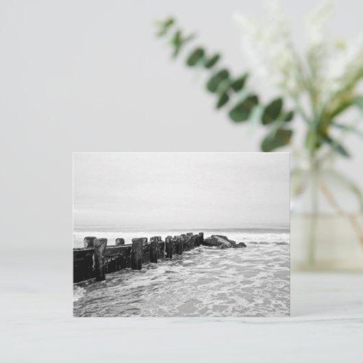 Beach Breakwater - breed Briefkaart (Staand voorkant)