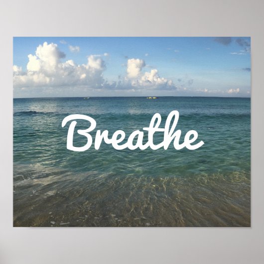 Beach "Breathe" Spirit Yoga & Meditation Poster (Voorkant)