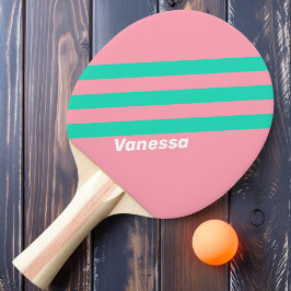 Beach Breeze Nostalgische Strepen met Naam Tafeltennisbatje