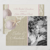  Beach Bridal Luncheon Kaart (Voorkant / Achterkant)
