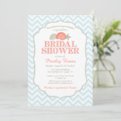 Beach Bridal Shower Invitation Nautical Shells Kaart (Staand voorkant)