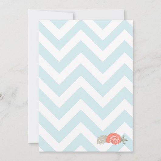 Beach Bridal Shower Invitation Nautical Shells Kaart (Achterkant)