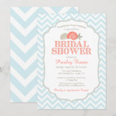 Beach Bridal Shower Invitation Nautical Shells Kaart (Voorkant / Achterkant)