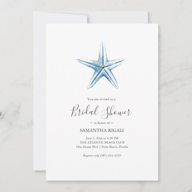 Beach Bridal Shower Invitations (Voorkant)