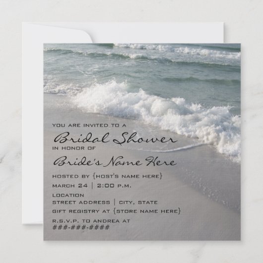 Beach Bridal Shower Uitnodiging (Achterkant)