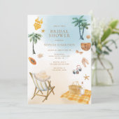 Beach Bridal Shower Uitnodiging (Staand voorkant)