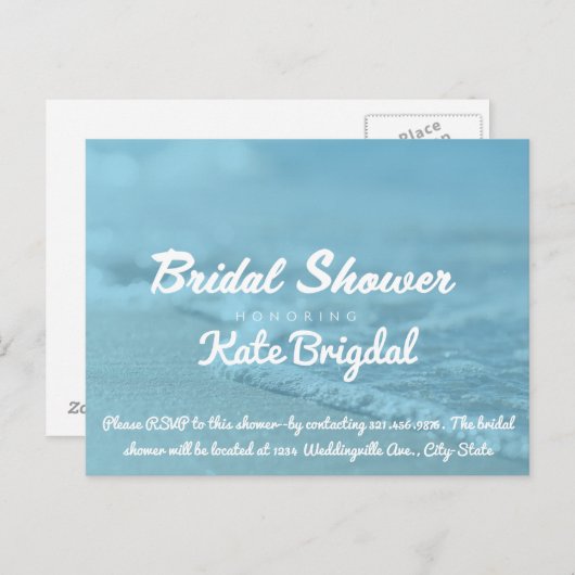 Beach Bridal Shower Uitnodiging (Voorkant / Achterkant)