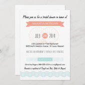 Beach Bridal Shower-uitnodiging Kaart (Voorkant / Achterkant)