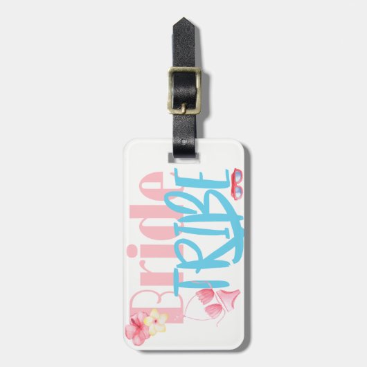 Beach Bride - Bride Tribe Bikini en schelpen Bagagelabel (Voorkant verticaal)