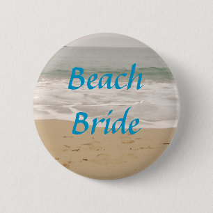 Beach Bride Button: Versie Ocean Tide Ronde Button 5,7 Cm