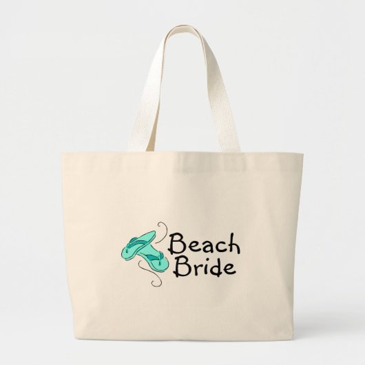 Beach Bride (Teenslippers) Grote Tote Bag (Voorkant)