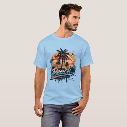 “Beach” Bright Splash T-shirt (Voorkant volledig)