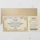 Beach Bruiloft  Boarding Ticket Uitnodigingen (Voorkant / Achterkant)