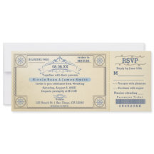 Beach Bruiloft  Boarding Ticket Uitnodigingen