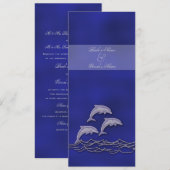 Beach bruiloft dolfijn blauw elegant kaart (Voorkant / Achterkant)