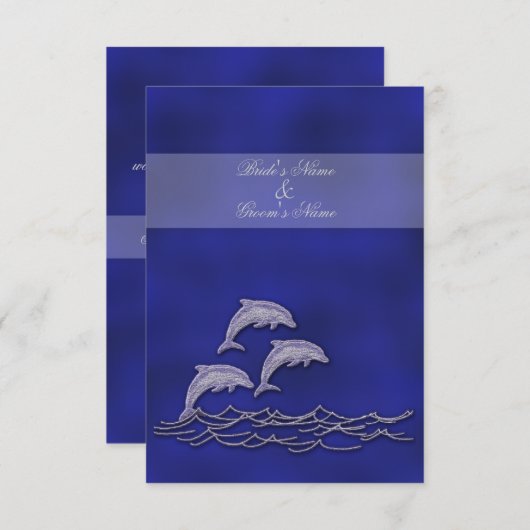 Beach bruiloft elegant dolfijn RSVP (Voorkant / Achterkant)