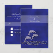 Beach bruiloft elegant dolfijn RSVP Kaartje (Voorkant / Achterkant)