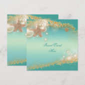 Beach bruiloft elegant party-thema kaart (Voorkant / Achterkant)