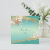Beach bruiloft elegant party-thema kaart (Staand voorkant)