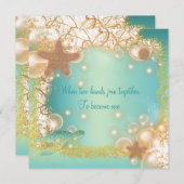 Beach bruiloft elegant party-thema kaart (Voorkant / Achterkant)