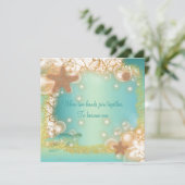 Beach bruiloft elegant party-thema kaart (Staand voorkant)