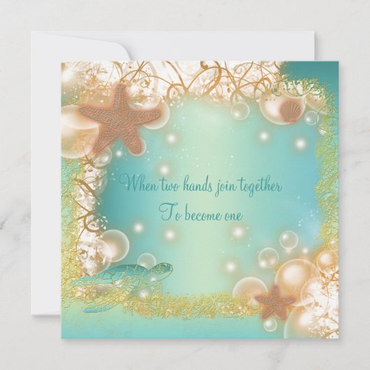 Beach bruiloft elegant party-thema kaart (Voorkant)