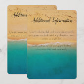 Beach Bruiloft Extra Info Kaart (Voorkant / Achterkant)