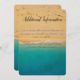 Beach Bruiloft Extra Info Kaart