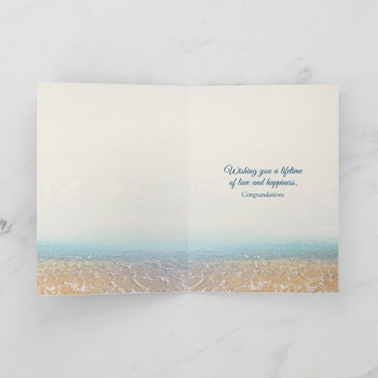 Beach bruiloft gefeliciteerd kaart (Binnen)