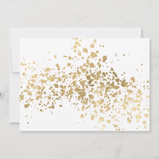 Beach bruiloft gouden blauwe bruiloft uitnodiging (Achterkant)