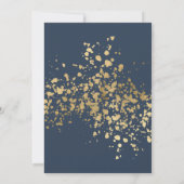 Beach bruiloft gouden blauwe bruiloft uitnodiging (Achterkant)