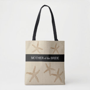 Beach bruiloft moeder bruidmonogram naam tote bag