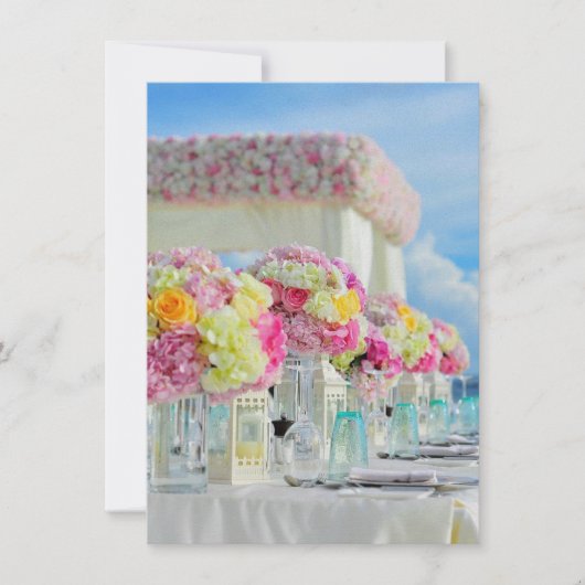 Beach, bruiloft, ontvangst, tabelinstelling, Cente (Voorkant)