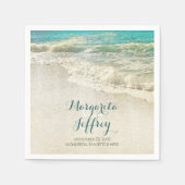 Beach bruiloft papieren servetten (Voorkant)