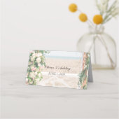 Beach bruiloft plaats/Kaarten escorte Plaatskaartje (Achterkant)