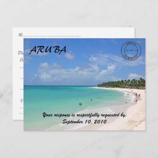 Beach bruiloft reactie Kaart (Voorkant / Achterkant)