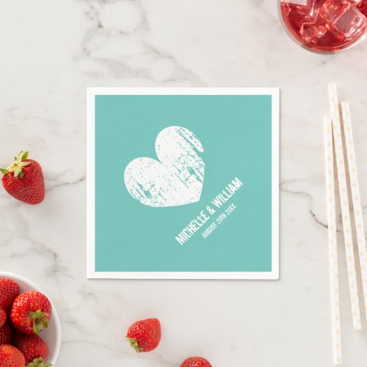 Beach bruiloft servetten | rustige turquoise en wi (Insitu)