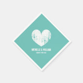 Beach bruiloft servetten | rustige turquoise en wi (Hoek)