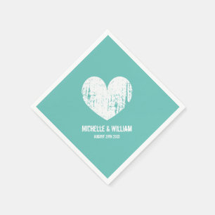 Beach bruiloft servetten rustige turquoise en wi