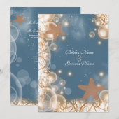 Beach bruiloft thema ~ elegant party custom kaart (Voorkant / Achterkant)