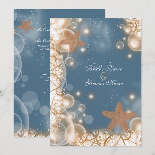 Beach bruiloft thema ~ elegant party custom kaart (Voorkant / Achterkant)