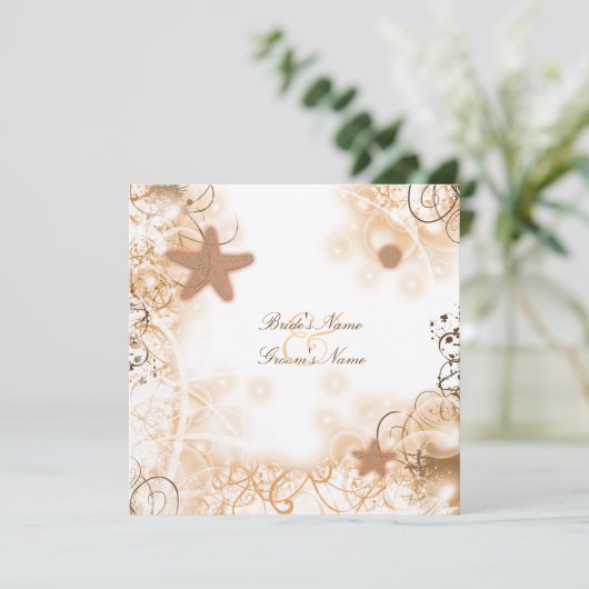 Beach bruiloft thema ~ elegant party custom kaart (Staand voorkant)