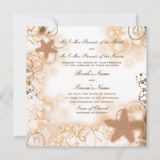 Beach bruiloft thema ~ elegant party custom kaart (Achterkant)