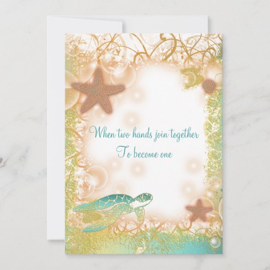 Beach bruiloft thema elegant party kaart (Voorkant)