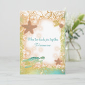 Beach bruiloft thema elegant party kaart (Staand voorkant)